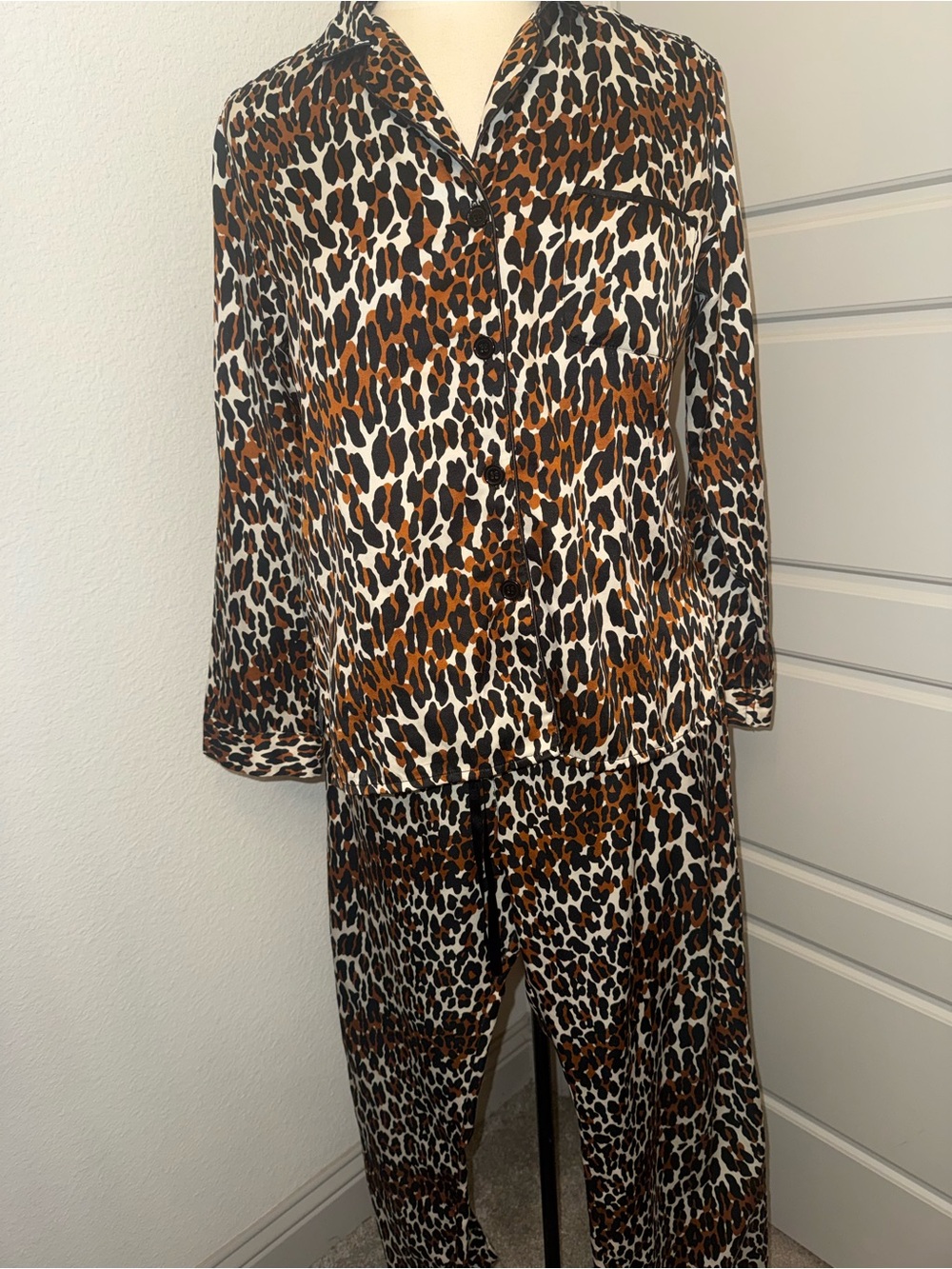 Betsey Johnson Leopard Pajama Set - Brown/Black/White